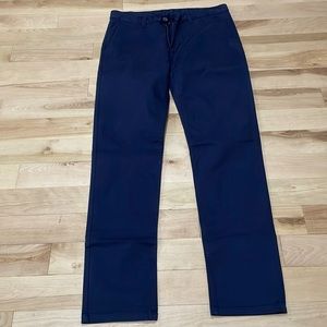 Peter England Blue Super Slim Cotton Pants